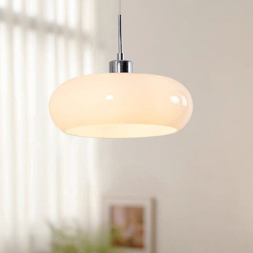 Suspension en Verre Orange et Blanc pour Éclairage Moderne