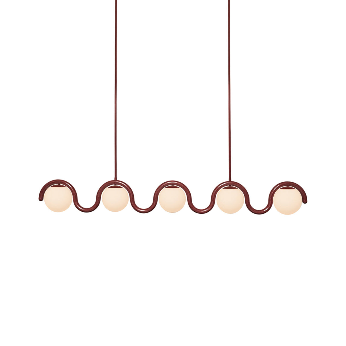 Lustre Linéaire Rouge Et Argent Art Nouveau Éclairage Sophistiqué