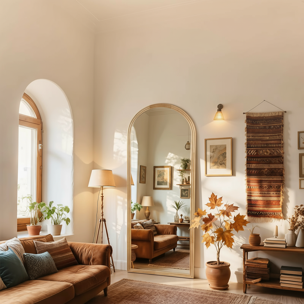 Miroir plein pied arqué