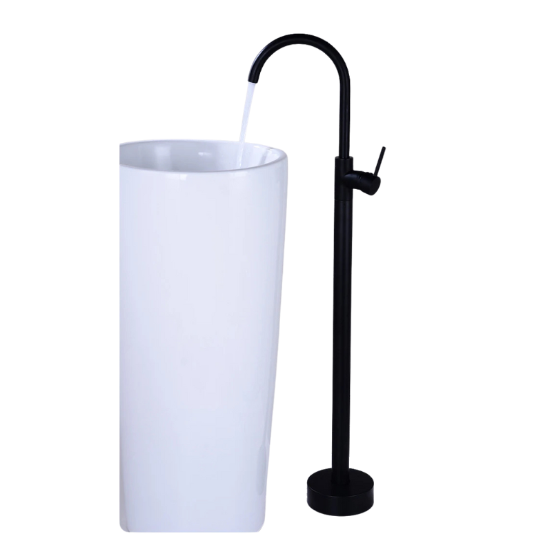 Robinet de remplissage de baignoire sur pied en laiton antique avec douchette