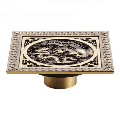 Grille de bonde de douche de sol en laiton antique Index Bath pour salle de bains, demi-pouce