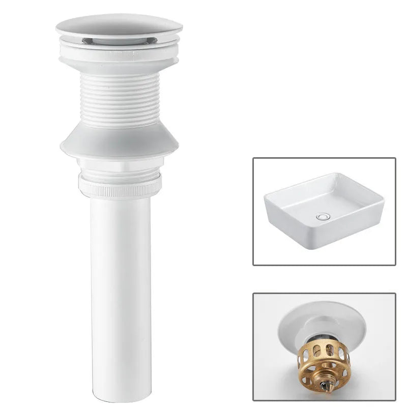 Bonde escamotable de lavabo en laiton noir mat avec clapet en céramique pour meuble de salle de bains