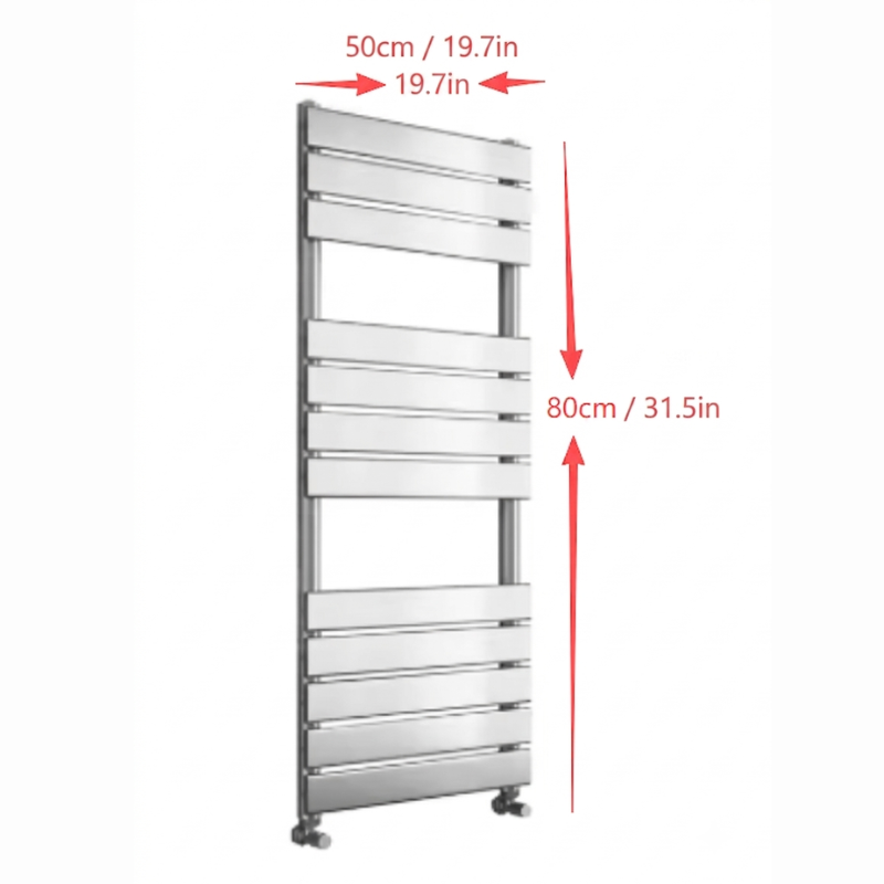 Porte-serviettes chauffant Sun D2 en acier brossé pour salle de bains moderne haut de gamme