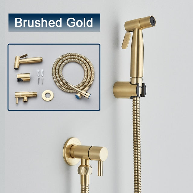 Douchette de bidet pour toilettes en acier inoxydable, robinet à main, mise à niveau de la salle de bains