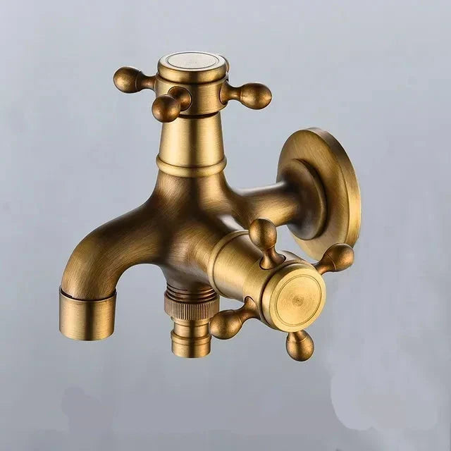 Robinet de lavabo vintage en laiton mural, extractible, avec trois modes