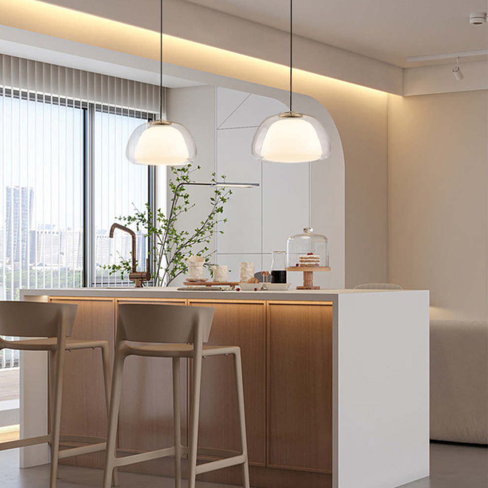 Lampe Suspendue Moderne En Verre Au Lait Pour Une Ambiance Élégante