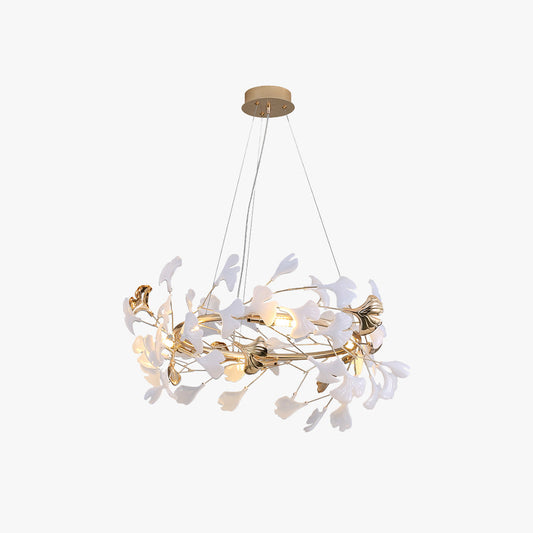 Jarn Suspension Feuille/Multi Moderne Métal/Céramique Doré/Blanc Salon - Neutralighting