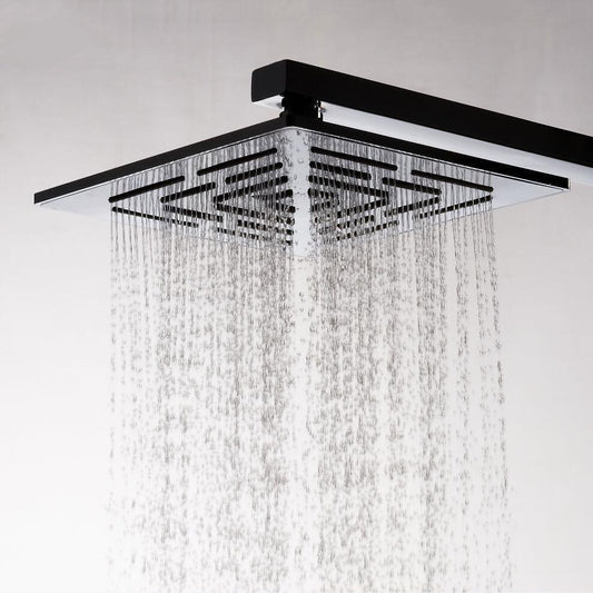 Pommeau de douche pluie carré haute pression de 12 pouces en acier inoxydable chromé