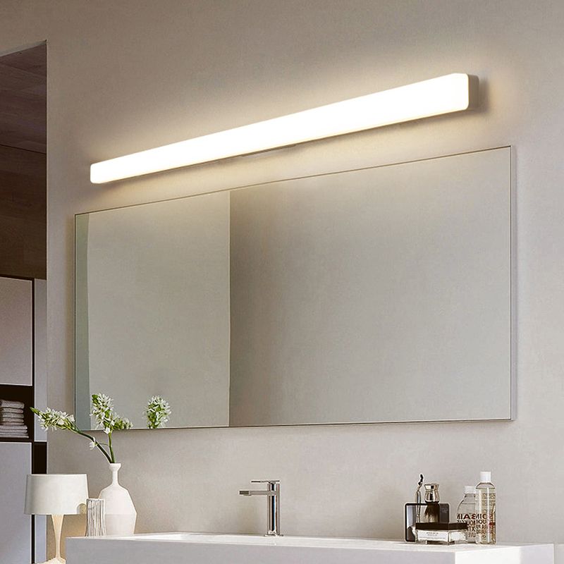 Banya Applique Murale Miroir Linéaire Simple. Acrylique. Blanc. Salle de Bain - Neutralighting