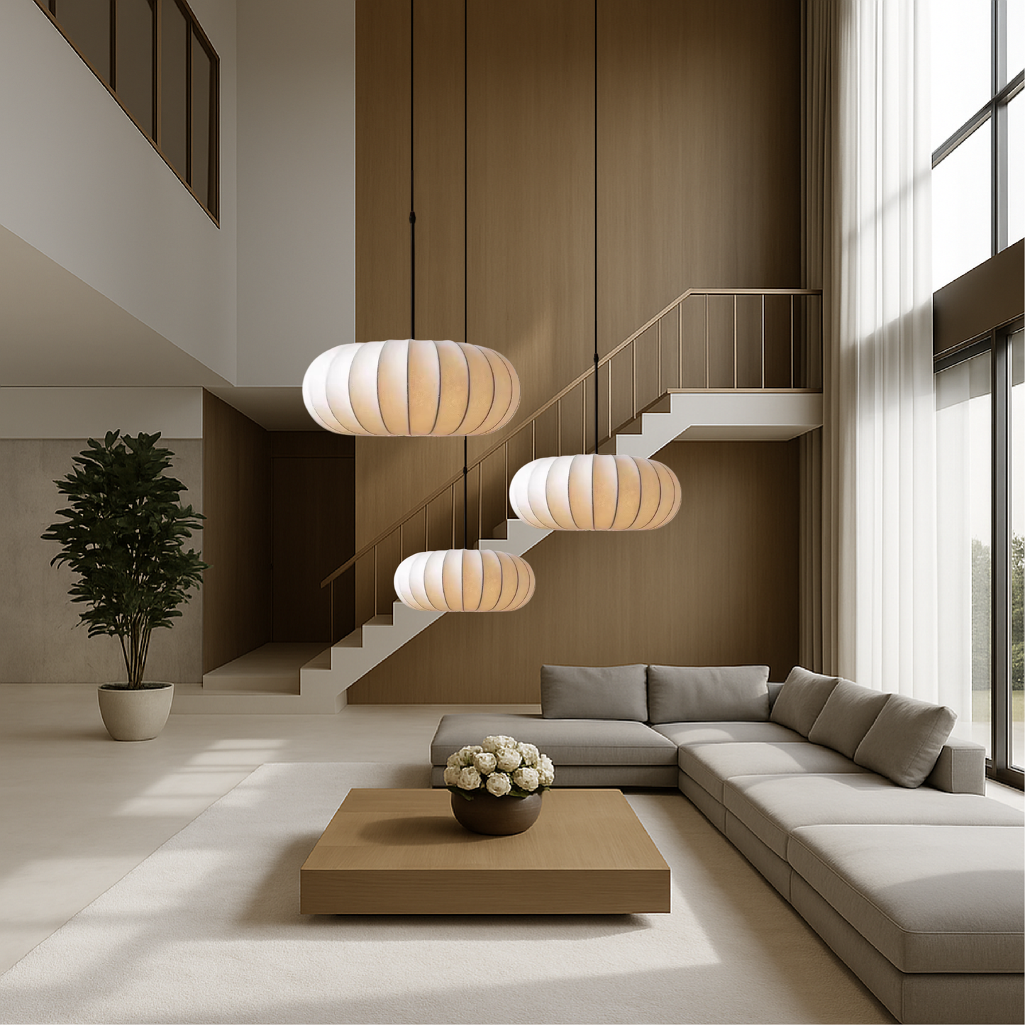 Suspension En Soie Minimaliste Pour Ambiance Douce Et Contemporaine