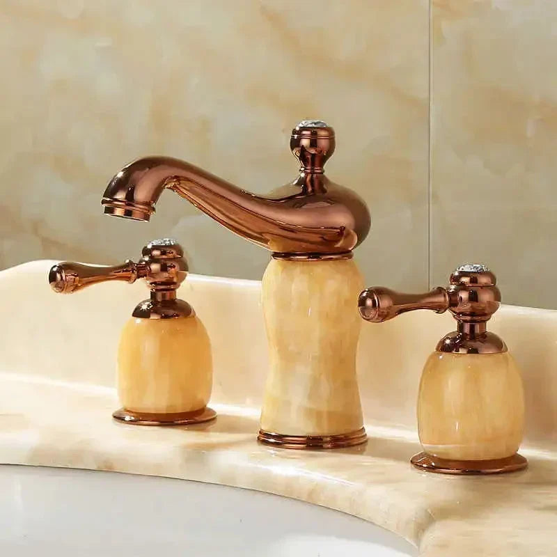 Mitigeur de lavabo classique à encastrer sur plage, 3 trous, double poignée