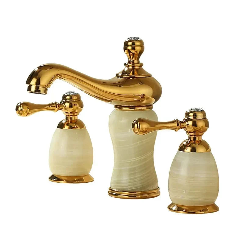 Mitigeur de lavabo classique à encastrer sur plage, 3 trous, double poignée