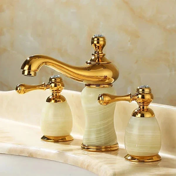 Mitigeur de lavabo classique à encastrer sur plage, 3 trous, double poignée