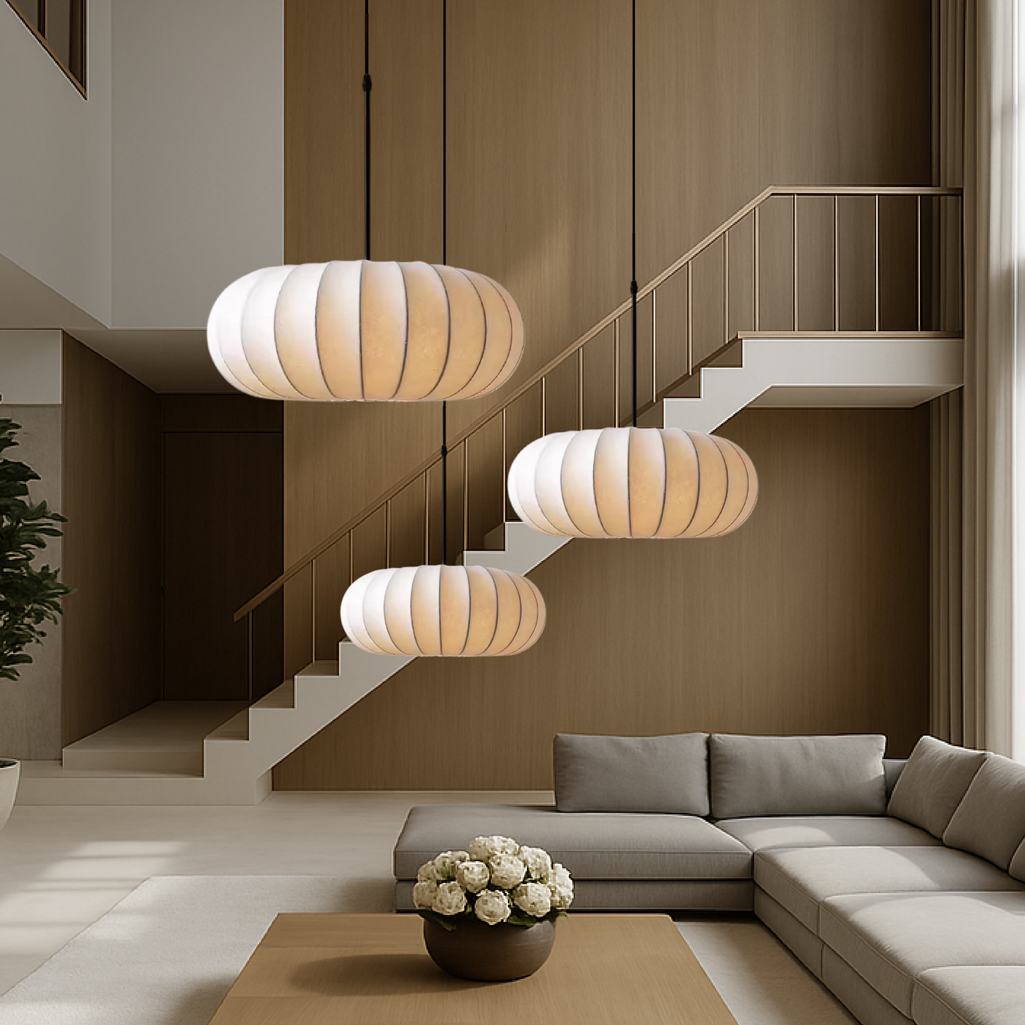 Suspension En Soie Minimaliste Pour Ambiance Douce Et Contemporaine