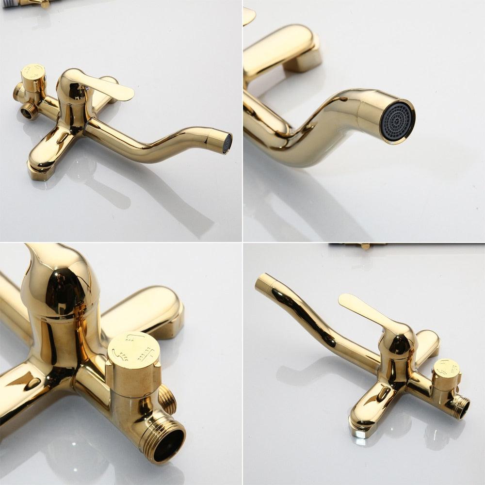 Ensemble de robinet de douche à effet pluie de 8 pouces pour salle de bains, en laiton massif, avec mitigeur monocommande