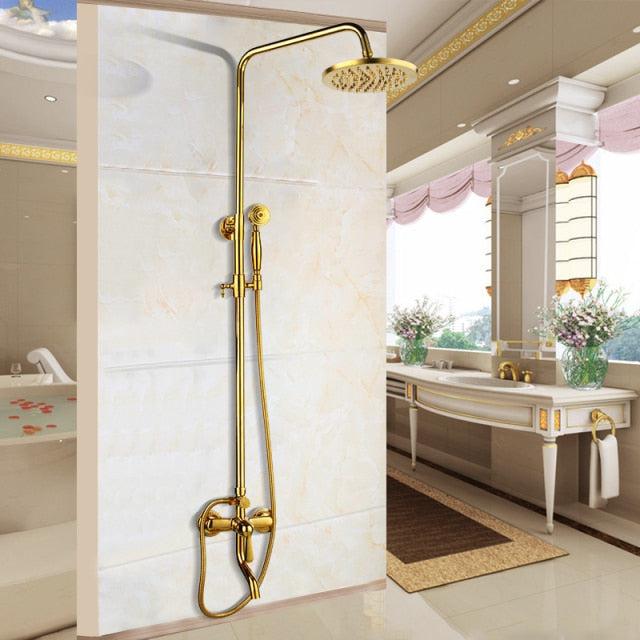 Ensemble de robinet de douche à effet pluie de 8 pouces pour salle de bains, en laiton massif, avec mitigeur monocommande