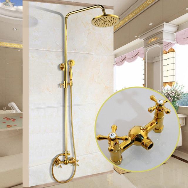 Ensemble de robinet de douche à effet pluie de 8 pouces pour salle de bains, en laiton massif, avec mitigeur monocommande
