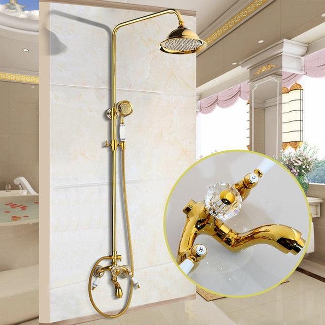 Ensemble de robinet de douche à effet pluie de 8 pouces pour salle de bains, en laiton massif, avec mitigeur monocommande