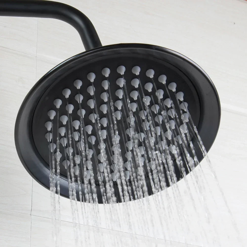 Ensemble de douche pluie en laiton de 8 pouces, 3 fonctions, mural, avec douchette