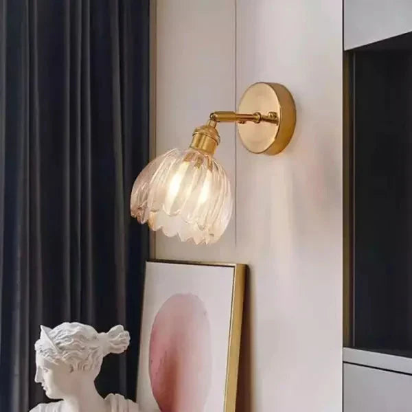Applique Murale Rétro Fleur Bourgeon Tulipe En Verre