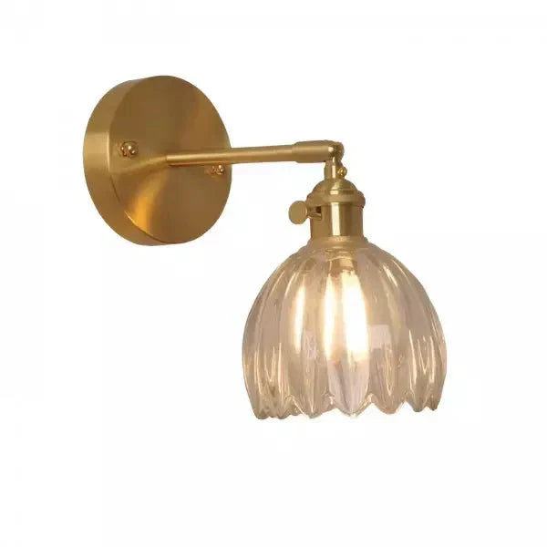 Applique Murale Rétro Tulipe En Verre Lumière Douce