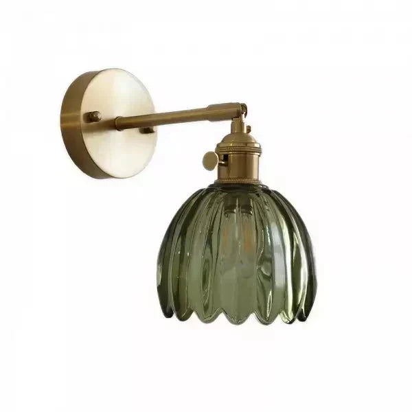 Applique Murale Rétro Tulipe En Verre Lumière Douce