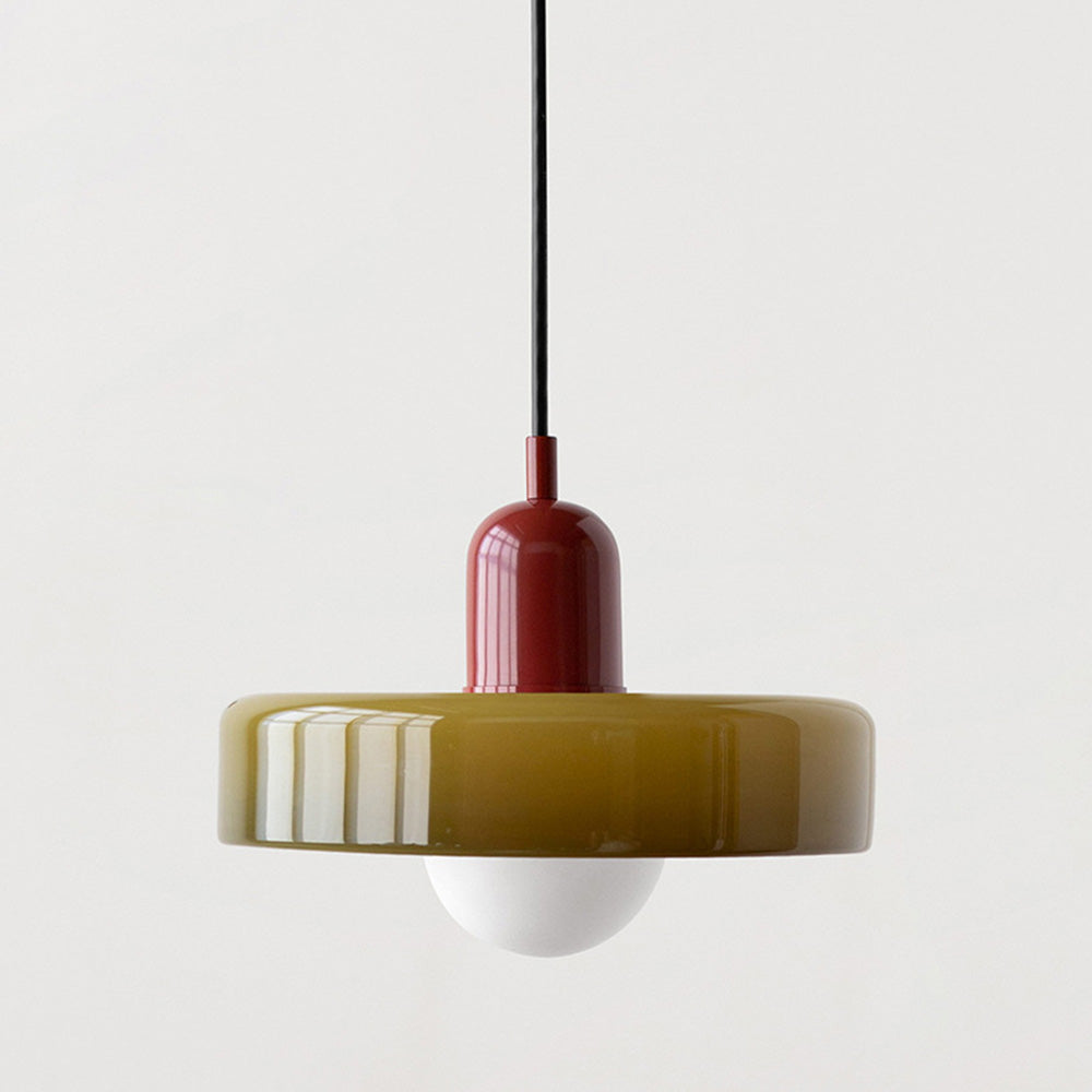 Suspension En Verre Coloré Style Bauhaus Pour Ambiance Contemporaine