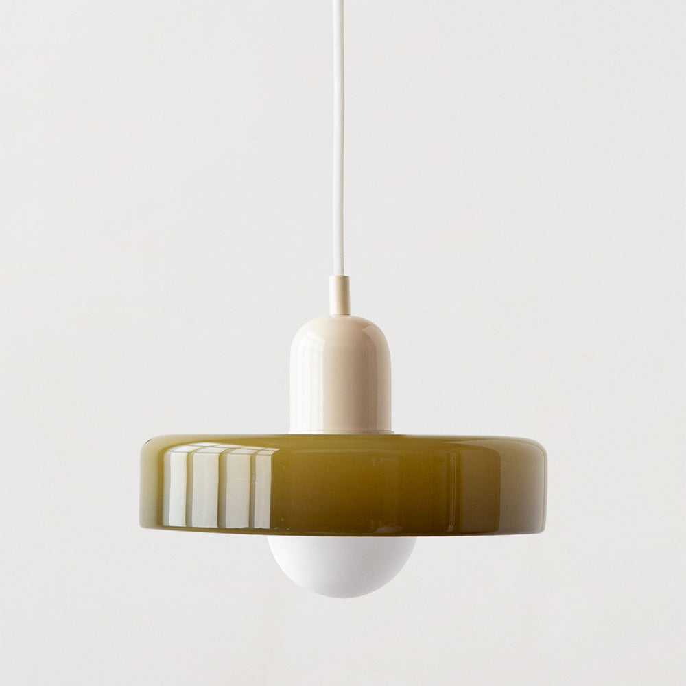 Suspension En Verre Coloré Style Bauhaus Pour Ambiance Contemporaine