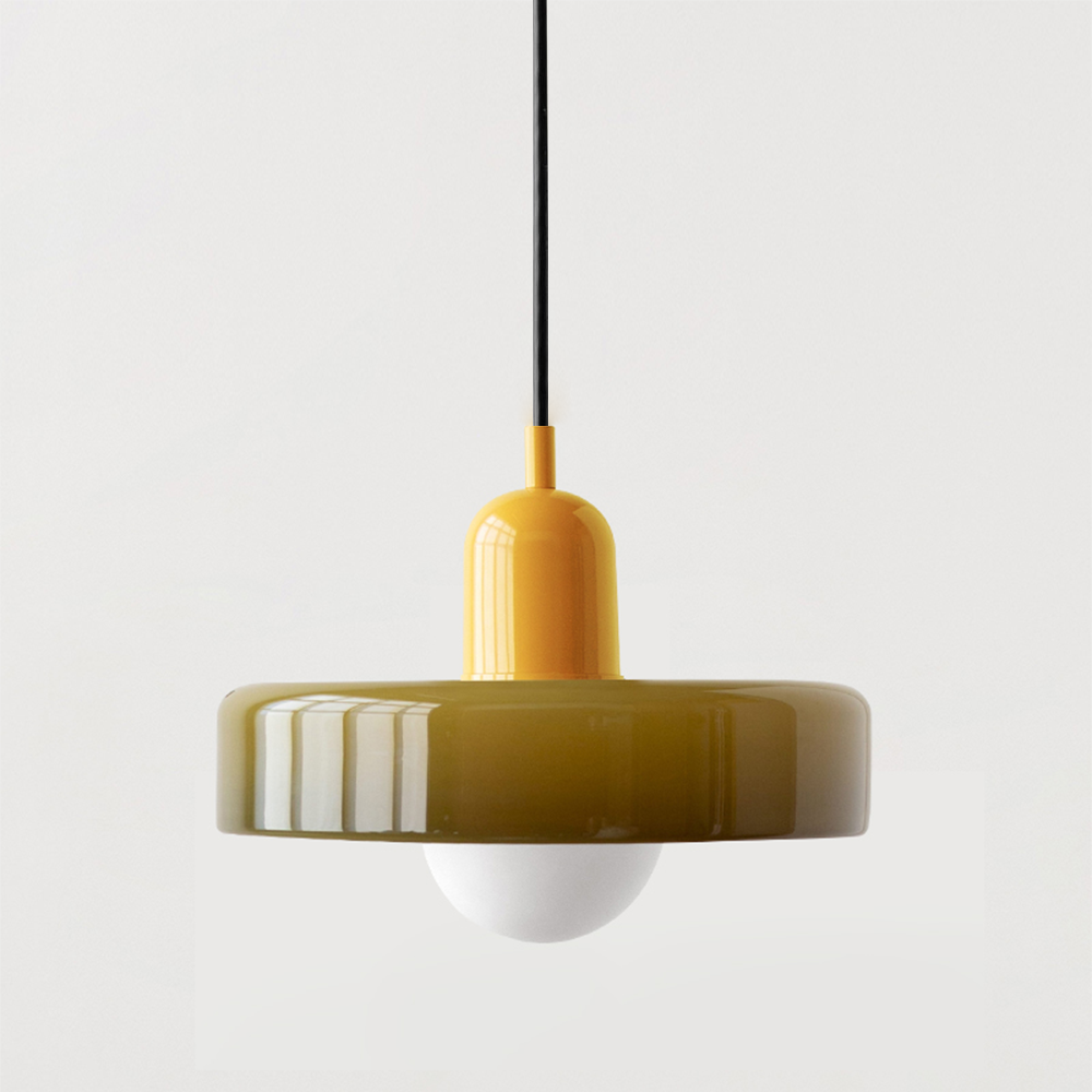 Suspension En Verre Coloré Style Bauhaus Pour Ambiance Contemporaine