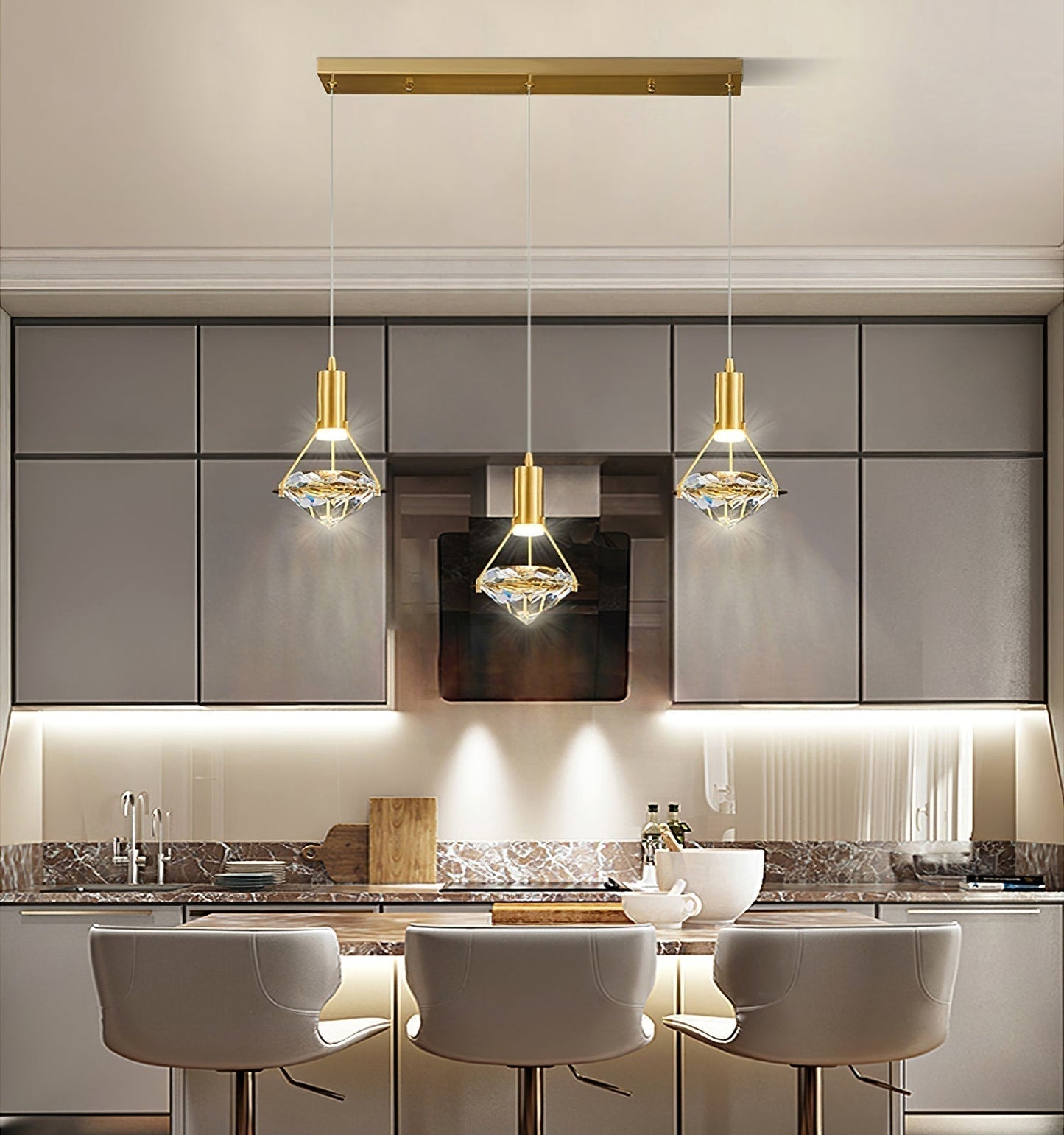 Elysianire Suspension Laiton Cristal Élégante - Neutralighting