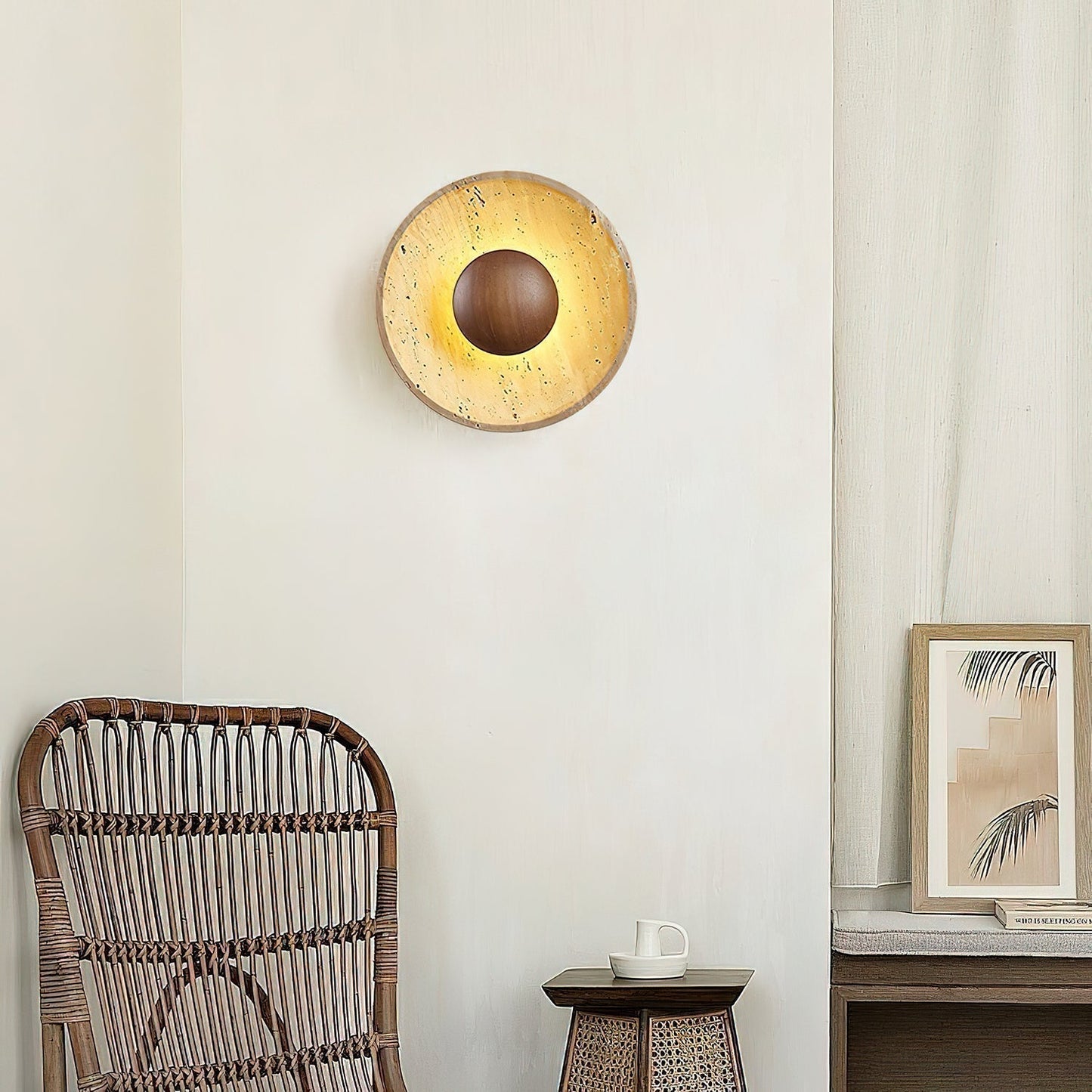 Aveny Applique Murale Sun en Travertin - Neutralighting