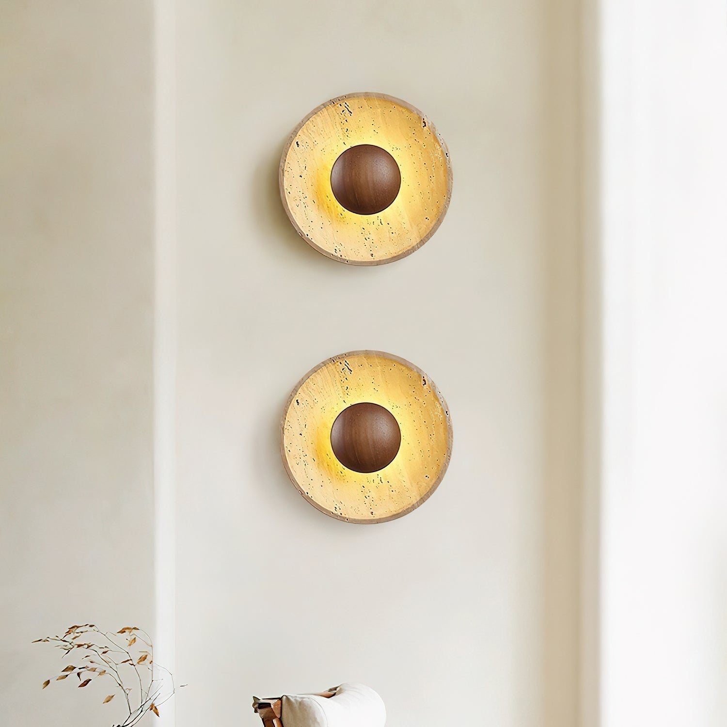 Aveny Applique Murale Sun en Travertin - Neutralighting