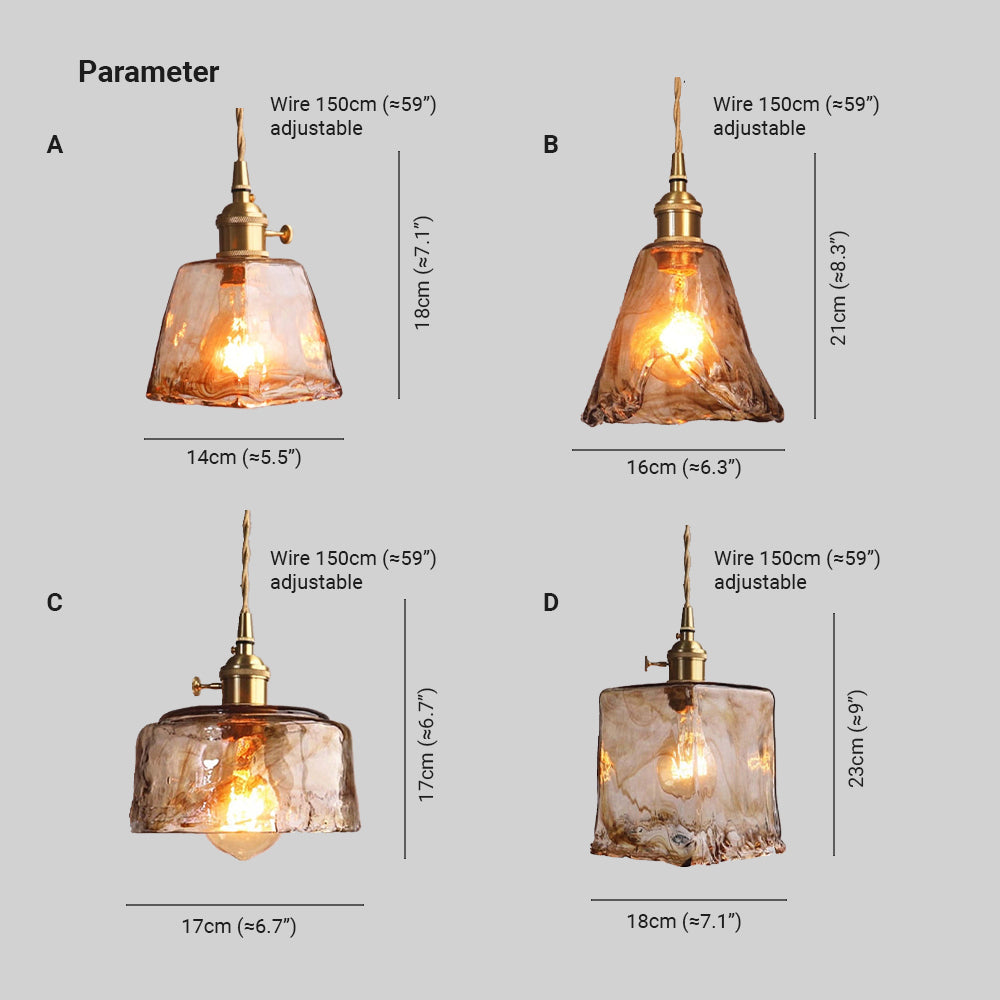 Zina Suspension Géométrique Vintage Verre. Laiton. Salon - Neutralighting