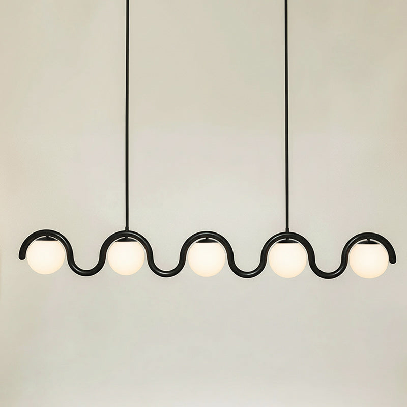 Lustre Linéaire Rouge Et Argent Art Nouveau Éclairage Sophistiqué