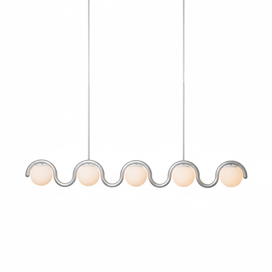 Lustre Linéaire Rouge Et Argent Art Nouveau Éclairage Sophistiqué