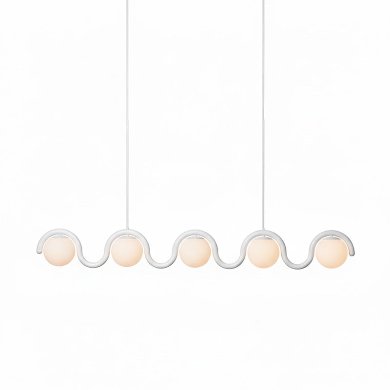 Lustre Linéaire Rouge Et Argent Art Nouveau Éclairage Sophistiqué