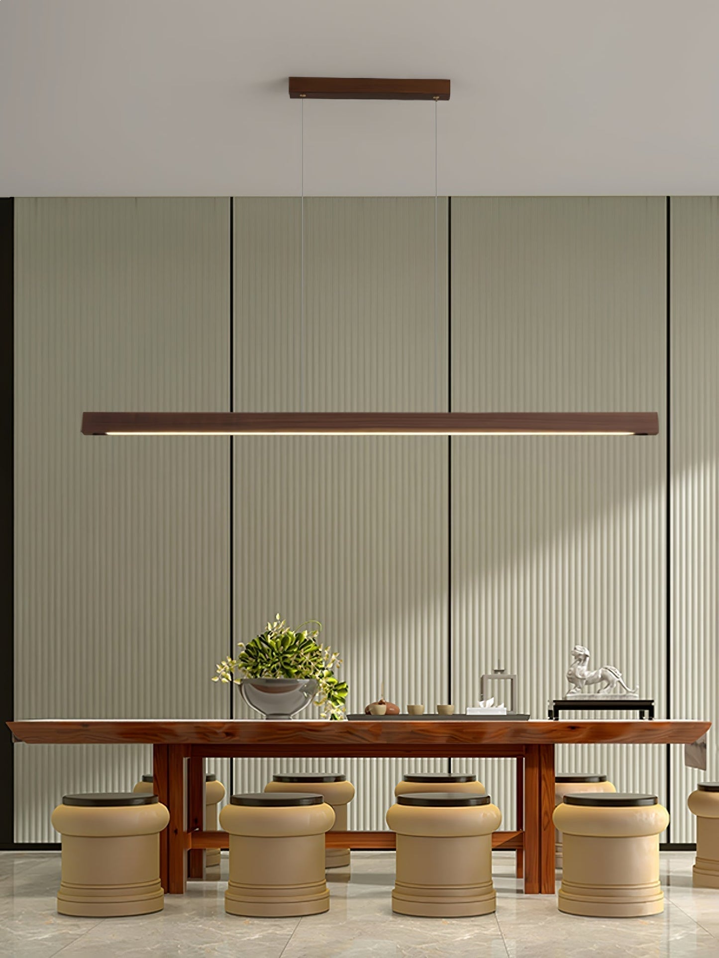 Elowen Suspension linéaire minimaliste en bois - Neutralighting