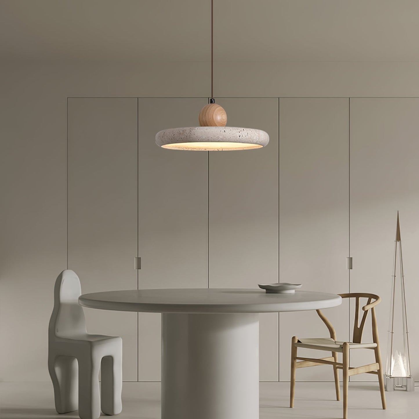 Opalyn Suspension Travertin Bois - Neutralighting