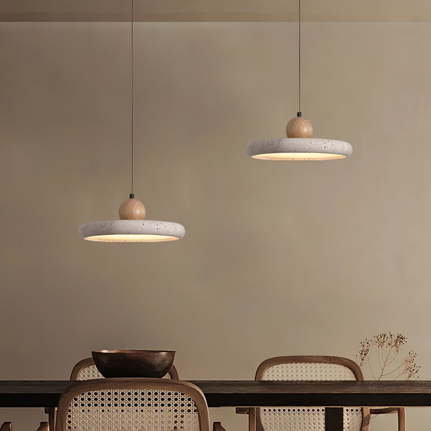 Opalyn Suspension Travertin Bois - Neutralighting