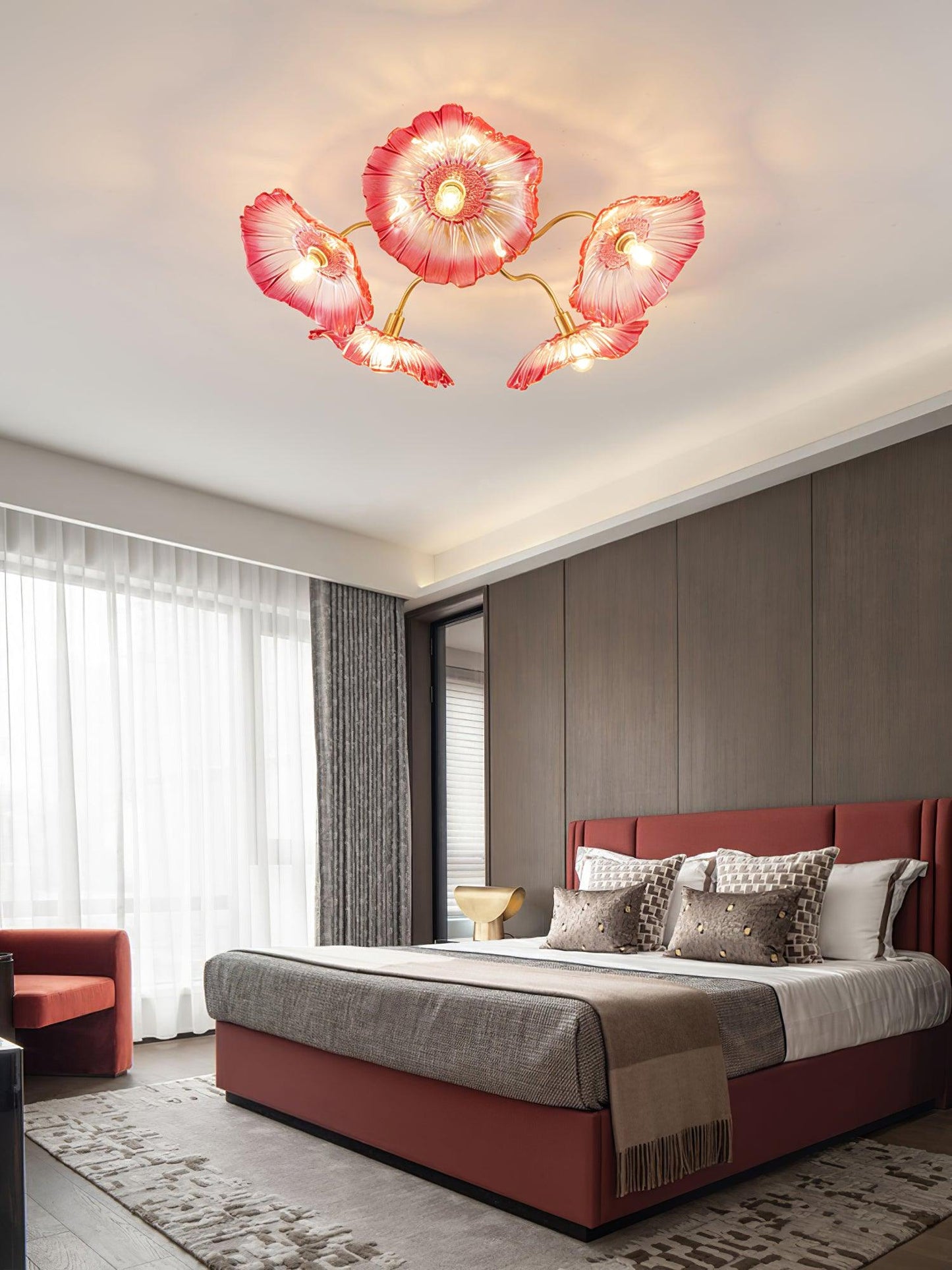 Solara Plafonnier en Verre Feuille avec Laiton Élégant - Neutralighting