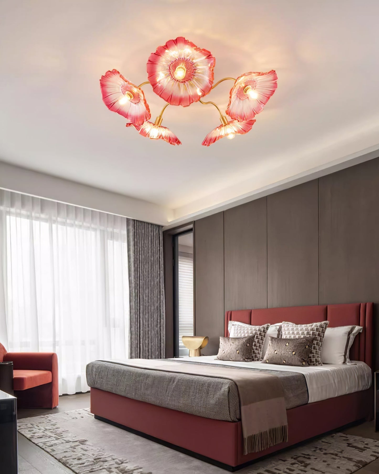 Solara Plafonnier en Verre Feuille avec Laiton Élégant - Neutralighting