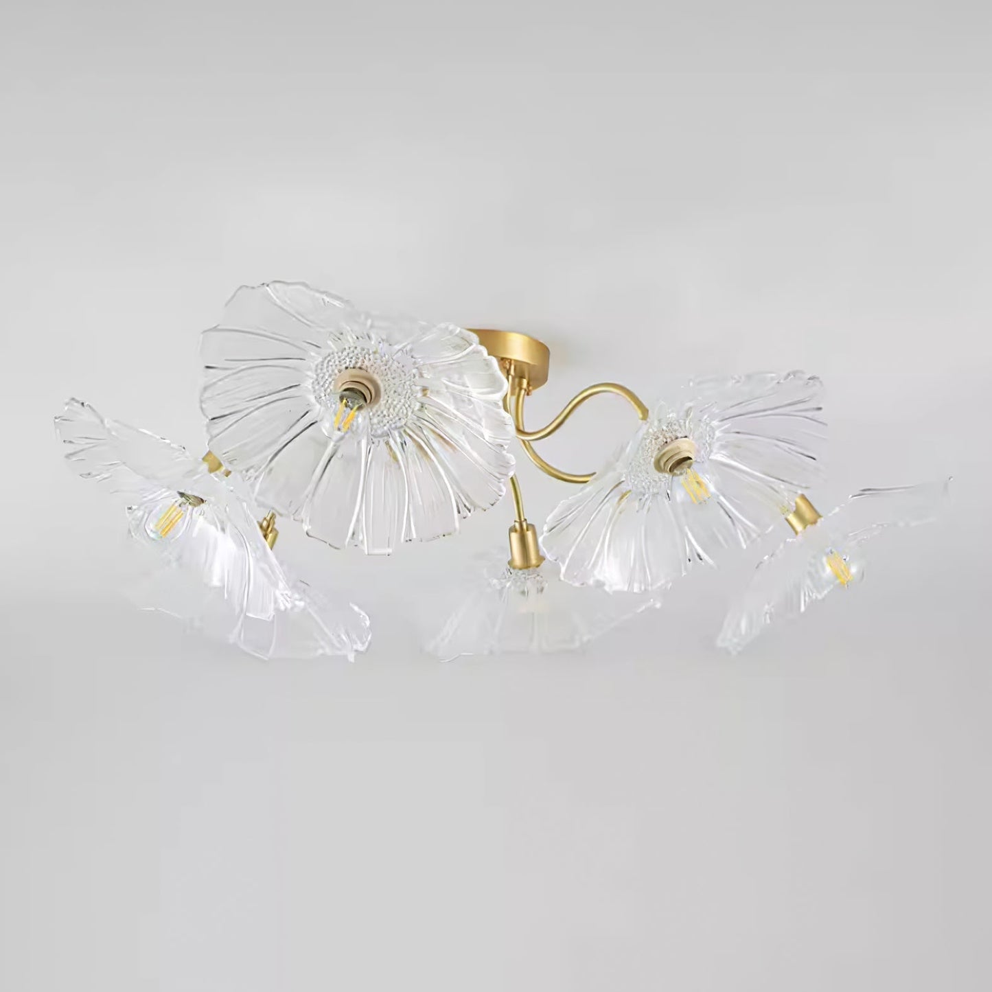 Solara Plafonnier en Verre Feuille avec Laiton Élégant - Neutralighting