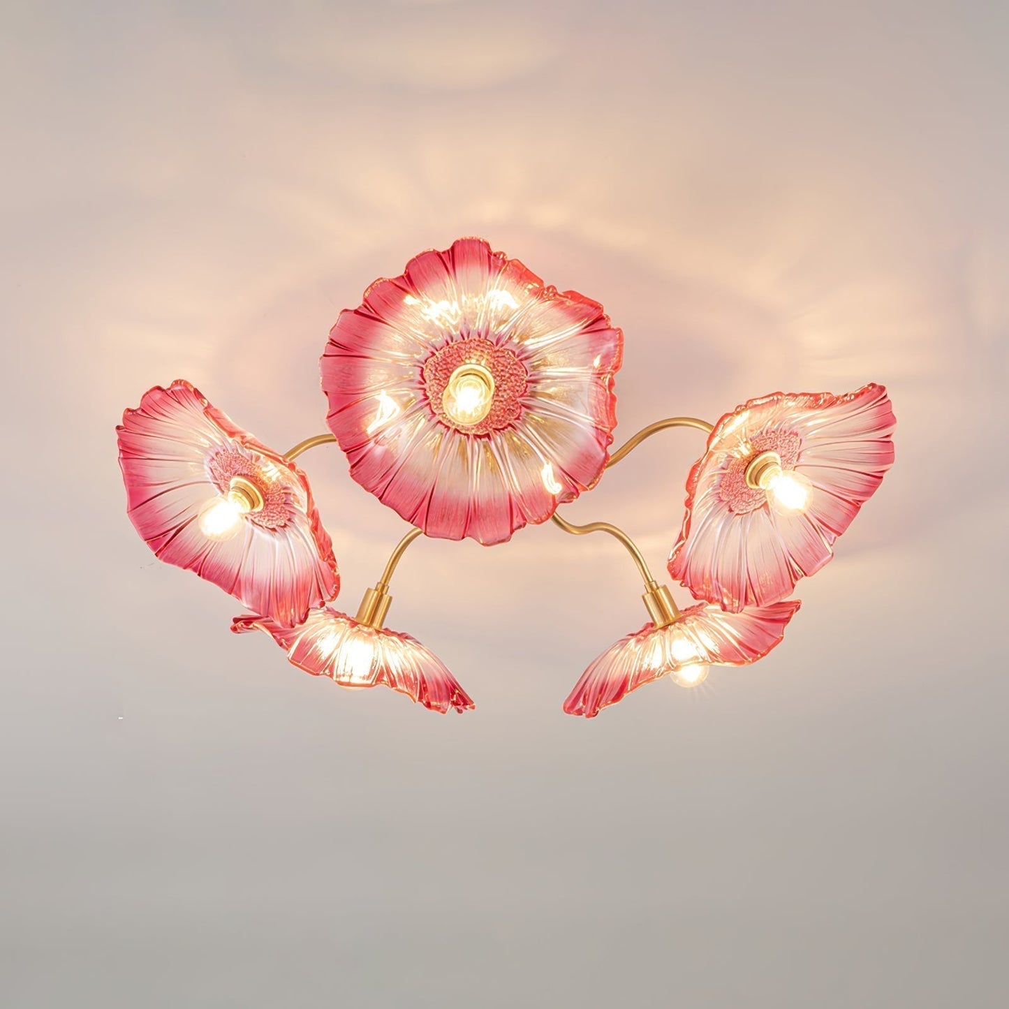 Solara Plafonnier en Verre Feuille avec Laiton Élégant - Neutralighting