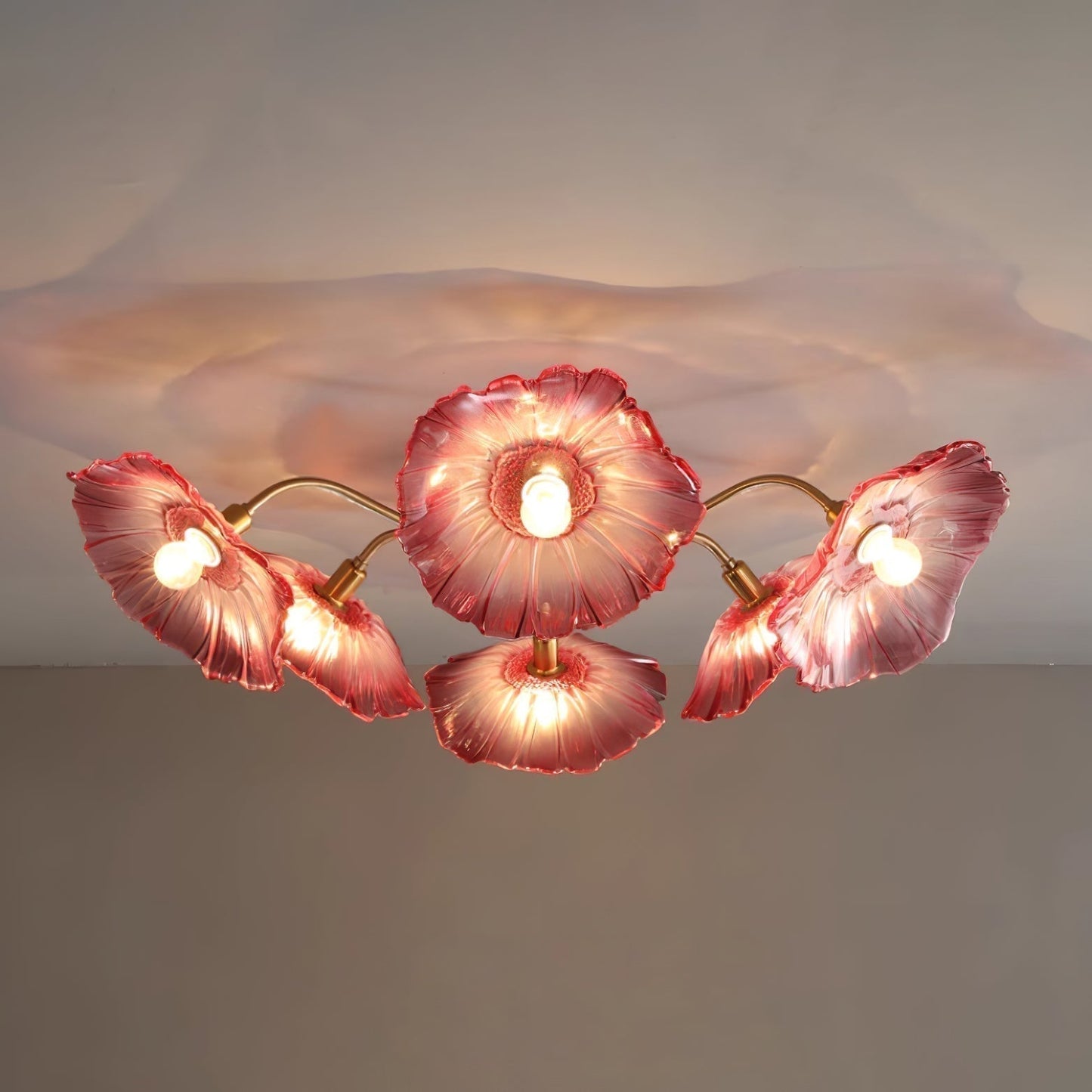 Solara Plafonnier en Verre Feuille avec Laiton Élégant - Neutralighting
