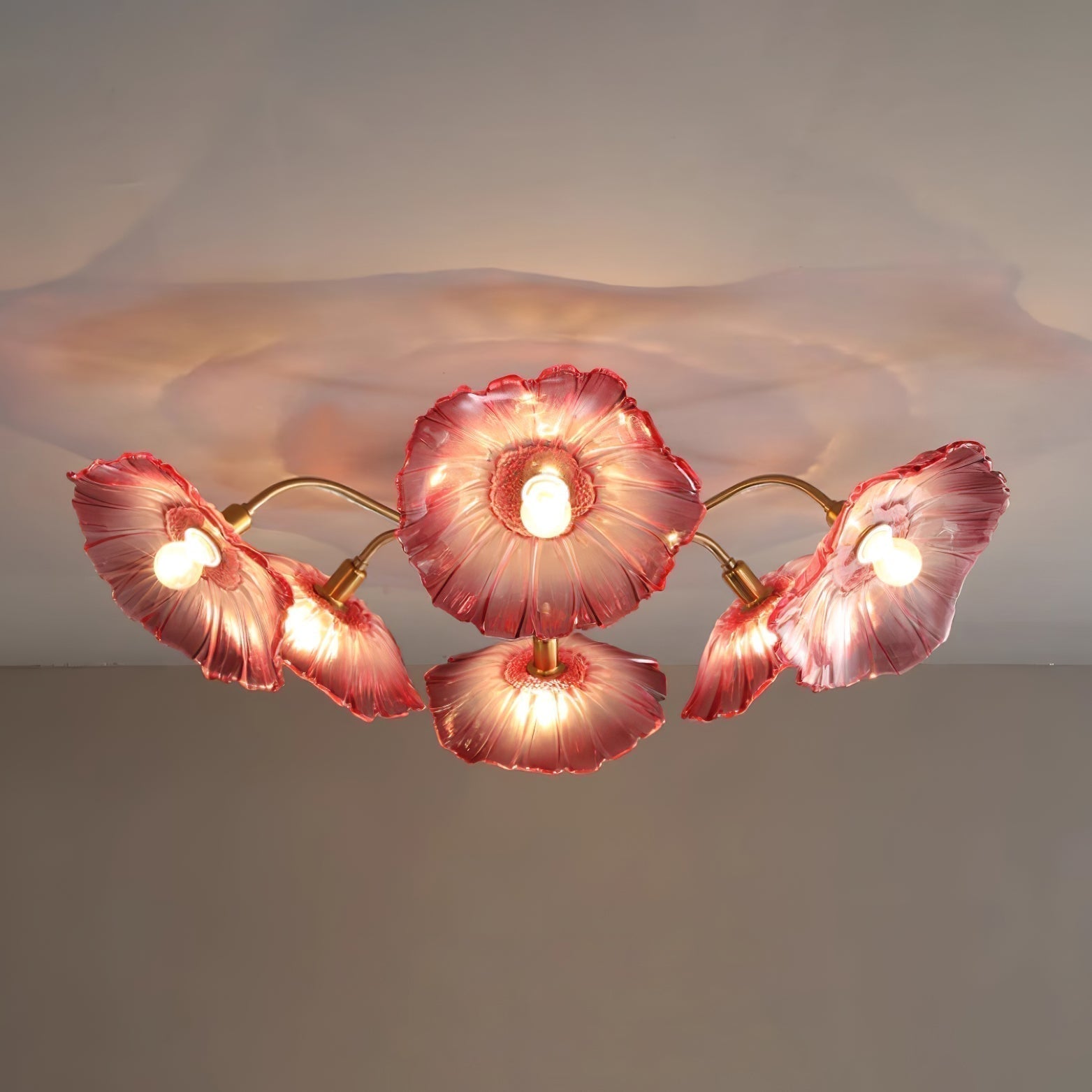 Solara Plafonnier en Verre Feuille avec Laiton Élégant - Neutralighting