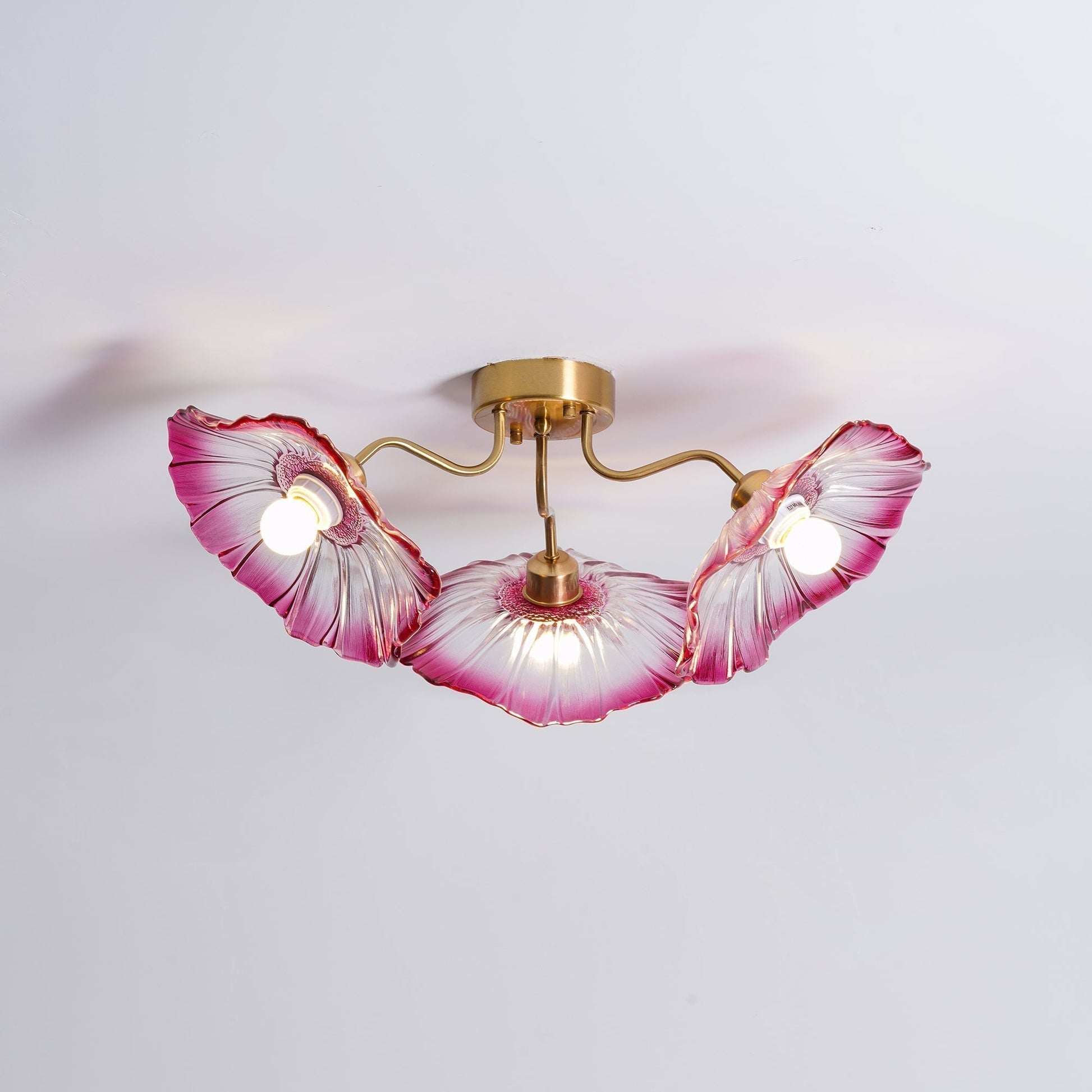 Solara Plafonnier en Verre Feuille avec Laiton Élégant - Neutralighting