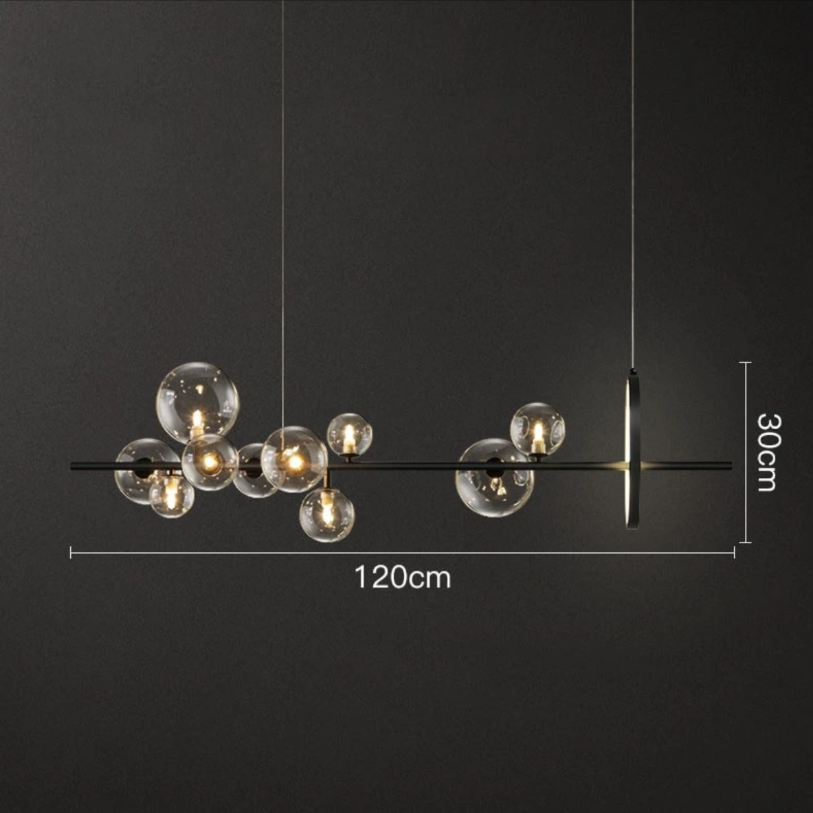 Lustre Verre Soufflé Avec Effet Bulle Lumineuse