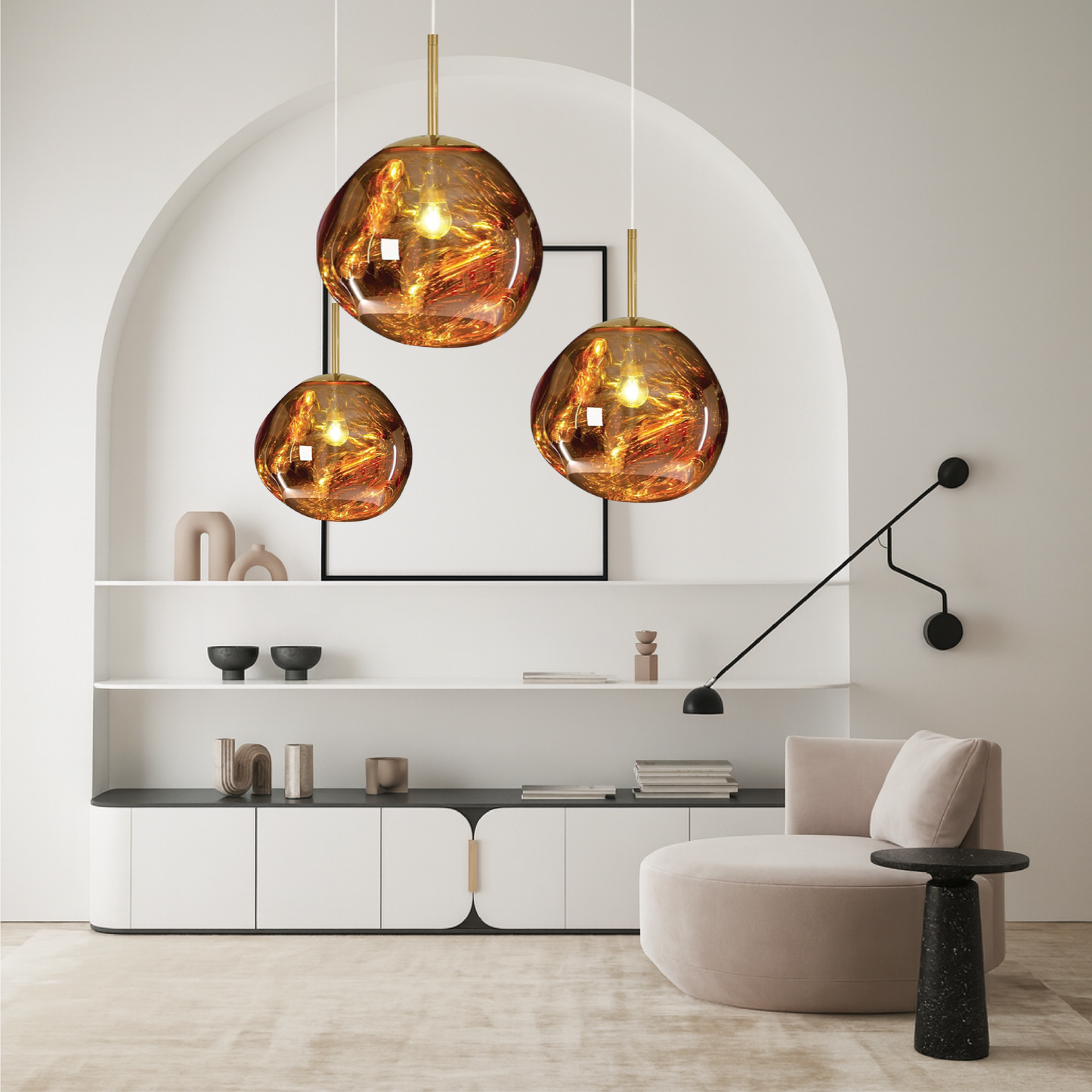 Suspension Moderne en Verre à Lumière LED Douce pour Salon