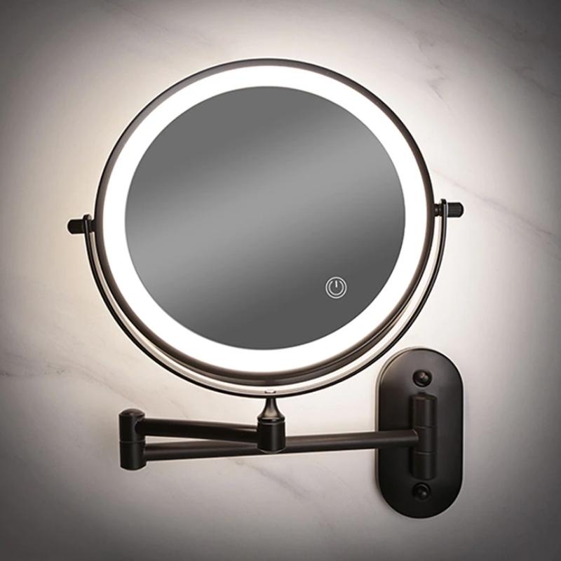 Miroir LED Grossissant Rechargeable Avec Lumière Précise Maquillage