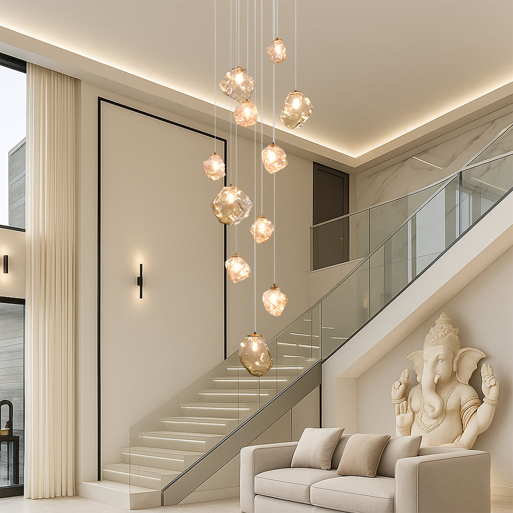 Lustre d'Escalier Nordique Élégant Pour Grands Espaces Intérieurs